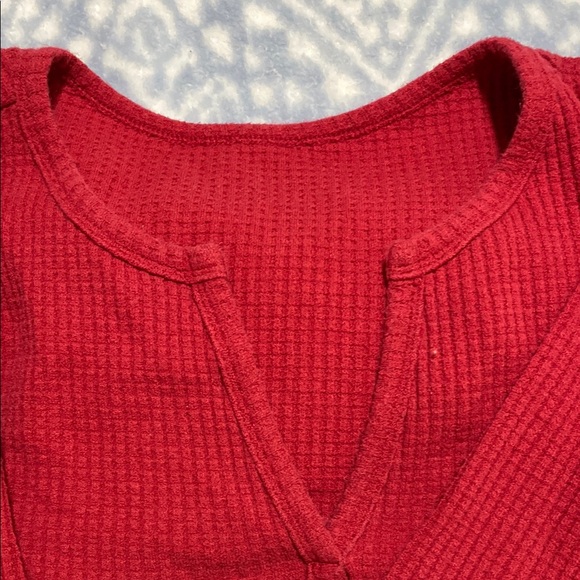 Red Ribbed Knit Sweater - Picture 2 of 2